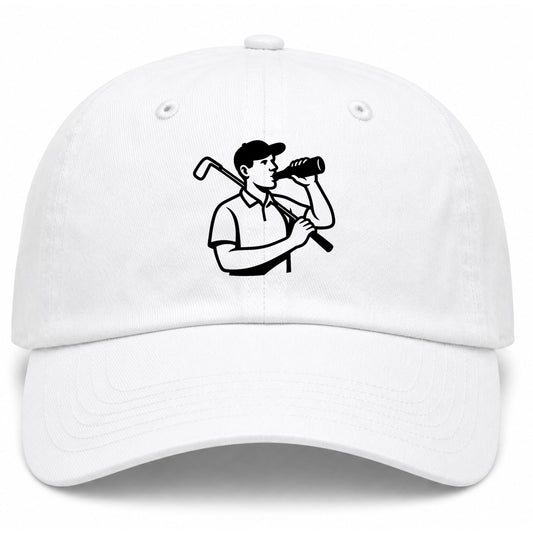 White Beer And Golf Dad Hat