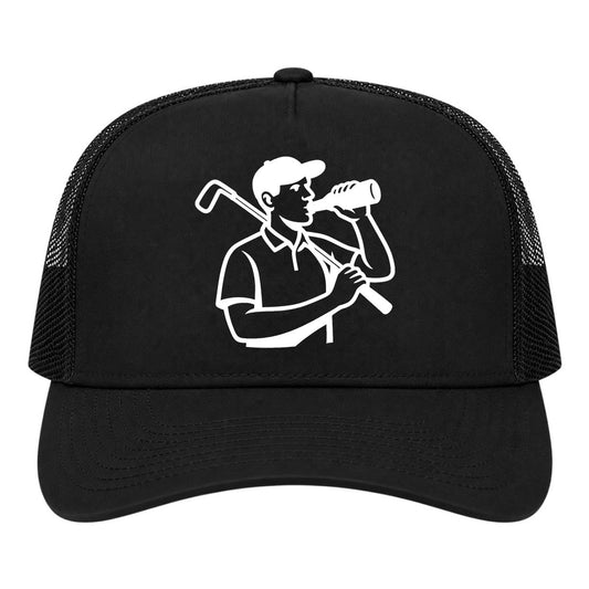 Black Beer And Golf Trucker Hat