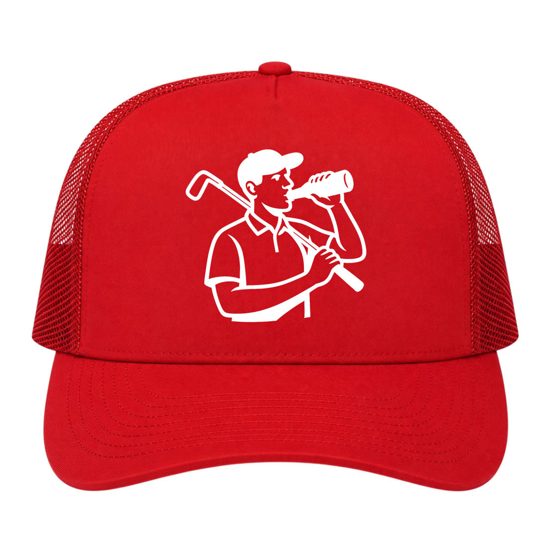 Red Beer And Golf Trucker Hat