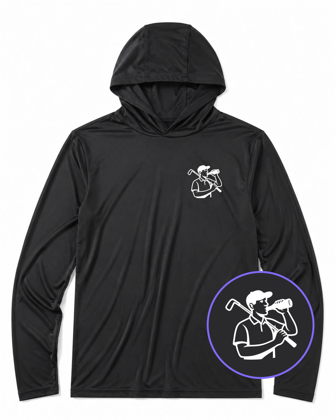 Black Beer And Golf Men's Lightweight Performance Golf Hoodie