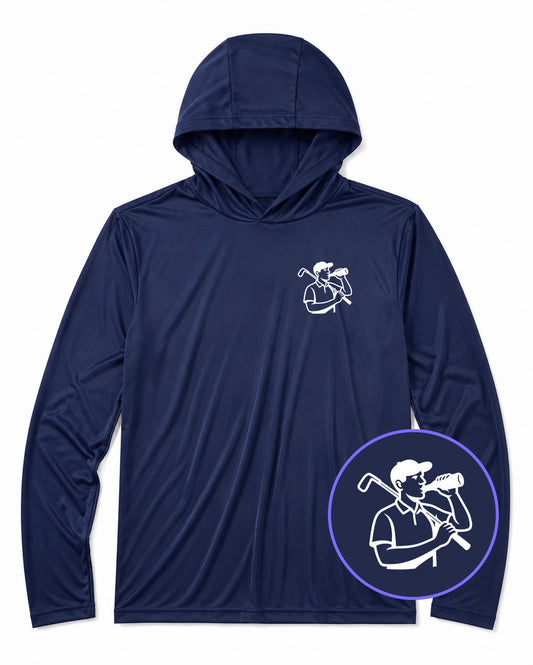 Navy Blue Beer And Golf Men's Lightweight Performance Golf Hoodie