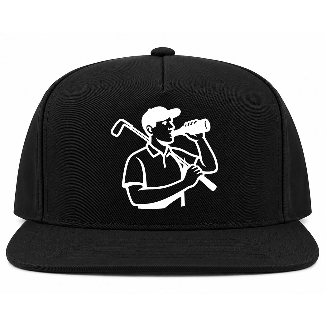 Black Beer And Golf Snapback Hat