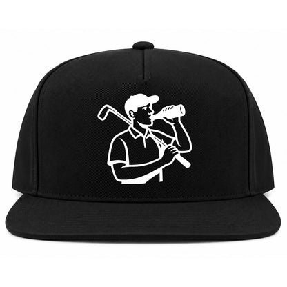 Black Beer And Golf Snapback Hat