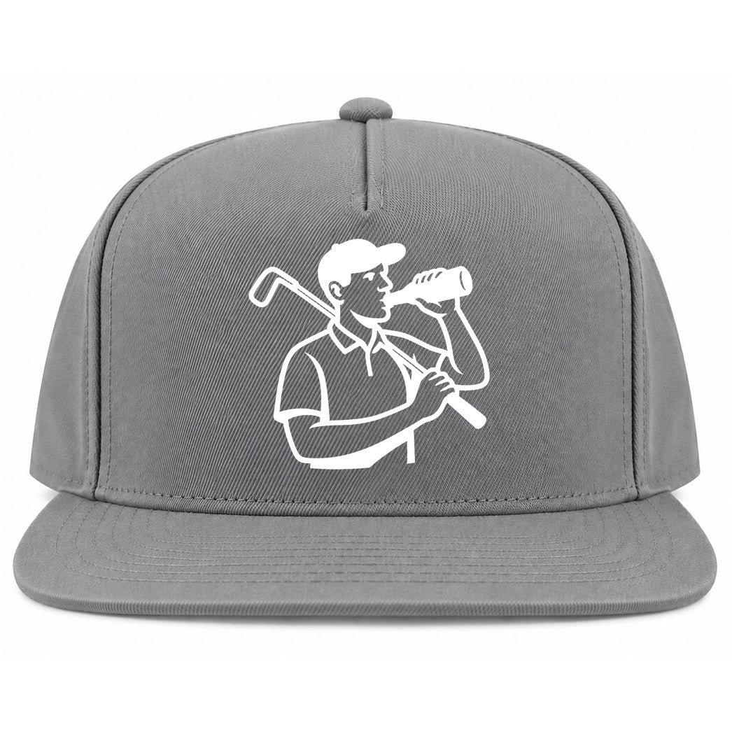 Grey Beer And Golf Snapback Hat