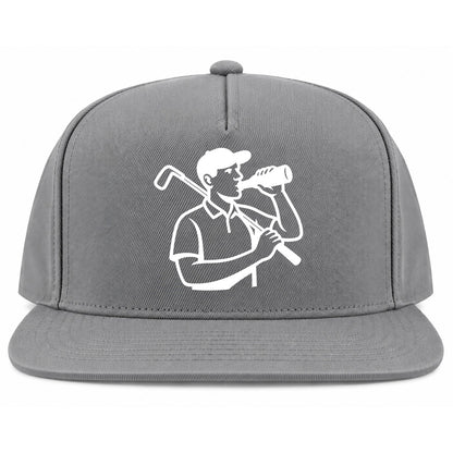 Grey Beer And Golf Snapback Hat