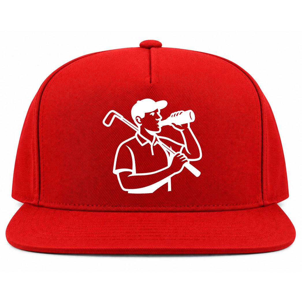 Red Beer And Golf Snapback Hat