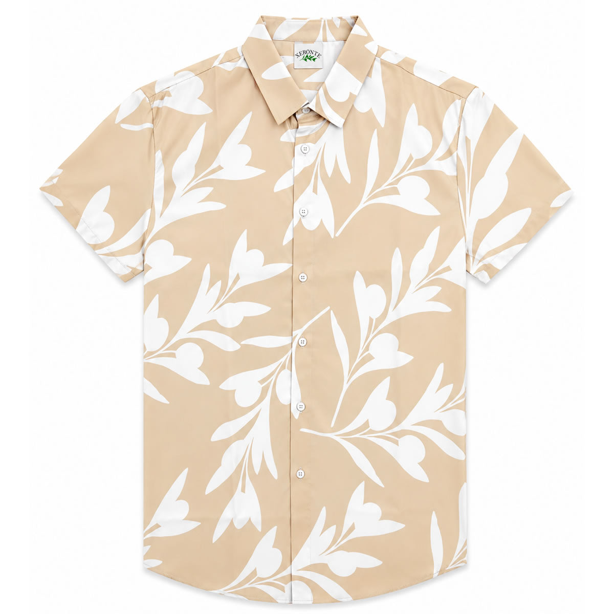 Sand Olive Branch Mens Golf Button Down Shirt