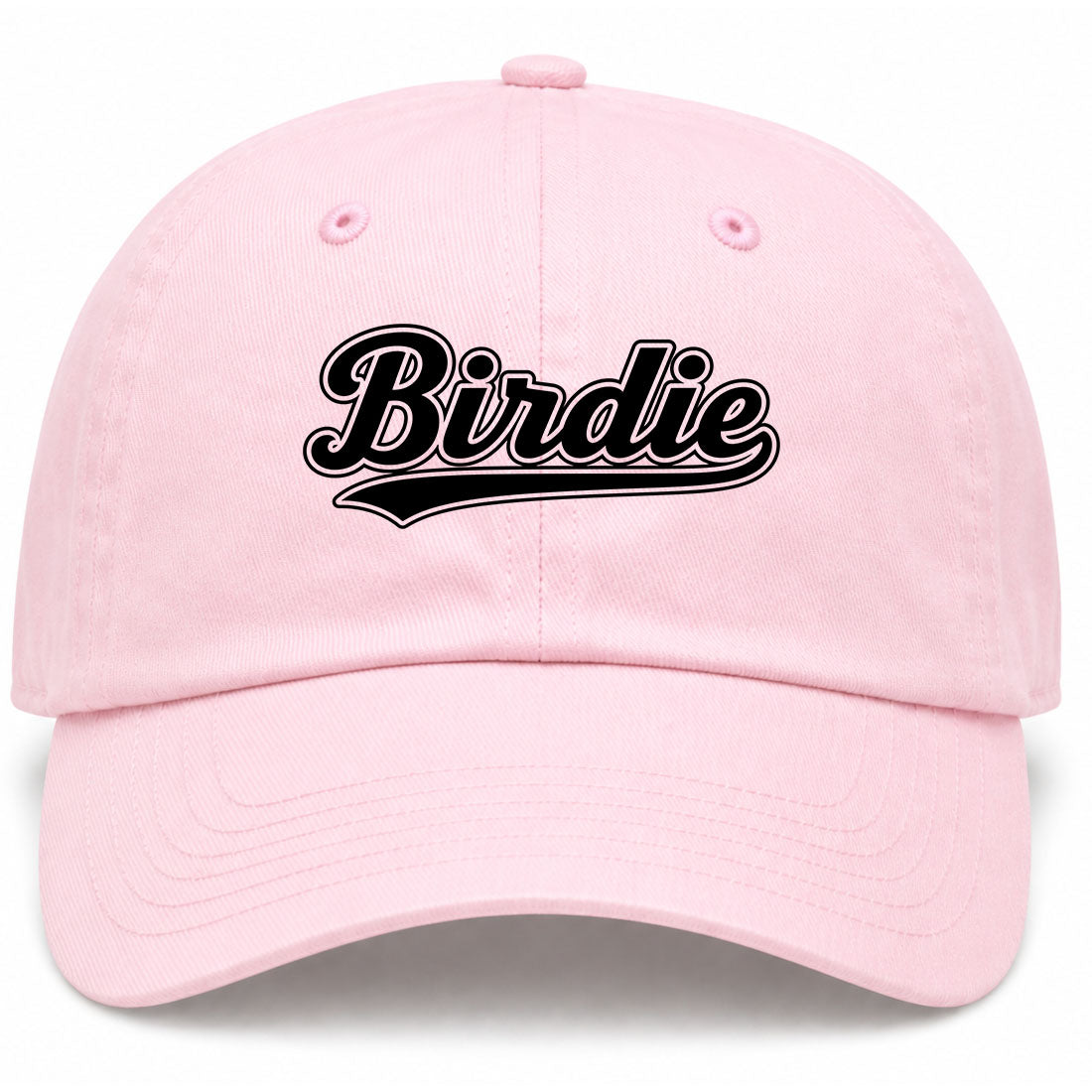 Pink Birdie Varsity Script Golf Dad Hat