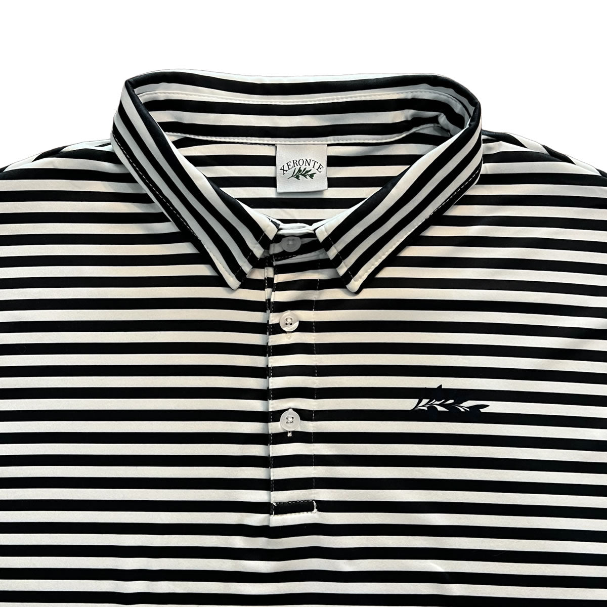 Classic Men's Black and White Striped Polo Golf Shirt Brand