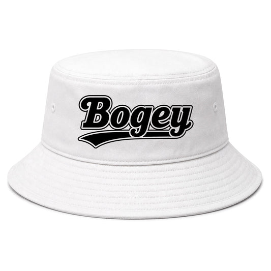 White Bogey Varsity Script Golf Bucket Hat