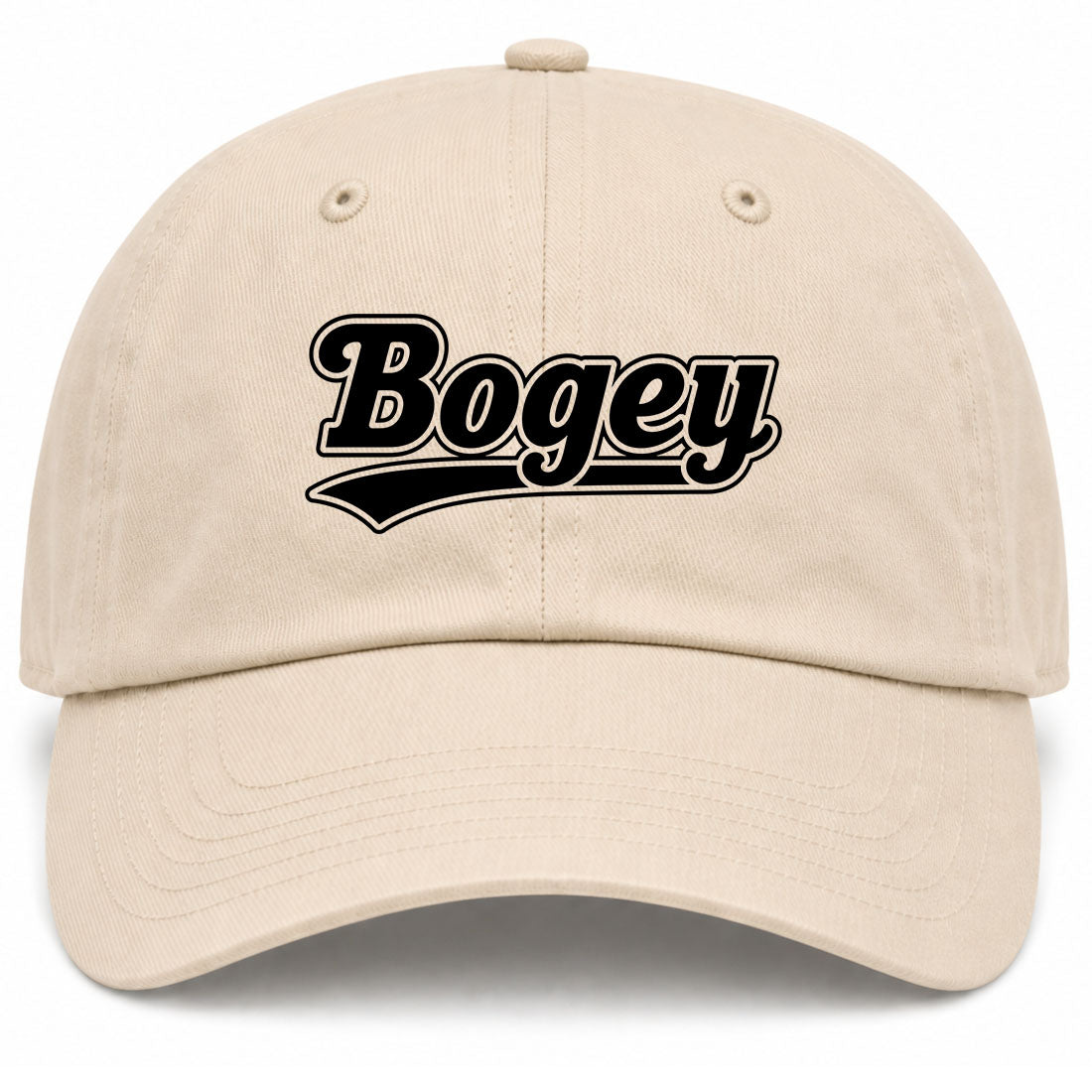 Beige Bogey Varsity Script Golf Dad Hat