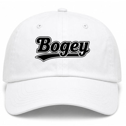 White Bogey Varsity Script Golf Dad Hat