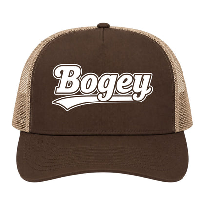 Brown Bogey Varsity Script Golf Trucker Hat