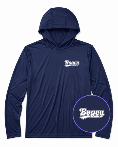 Navy Blue Bogey Varsity Script Men's Lightweight Performance Golf Hoodie
