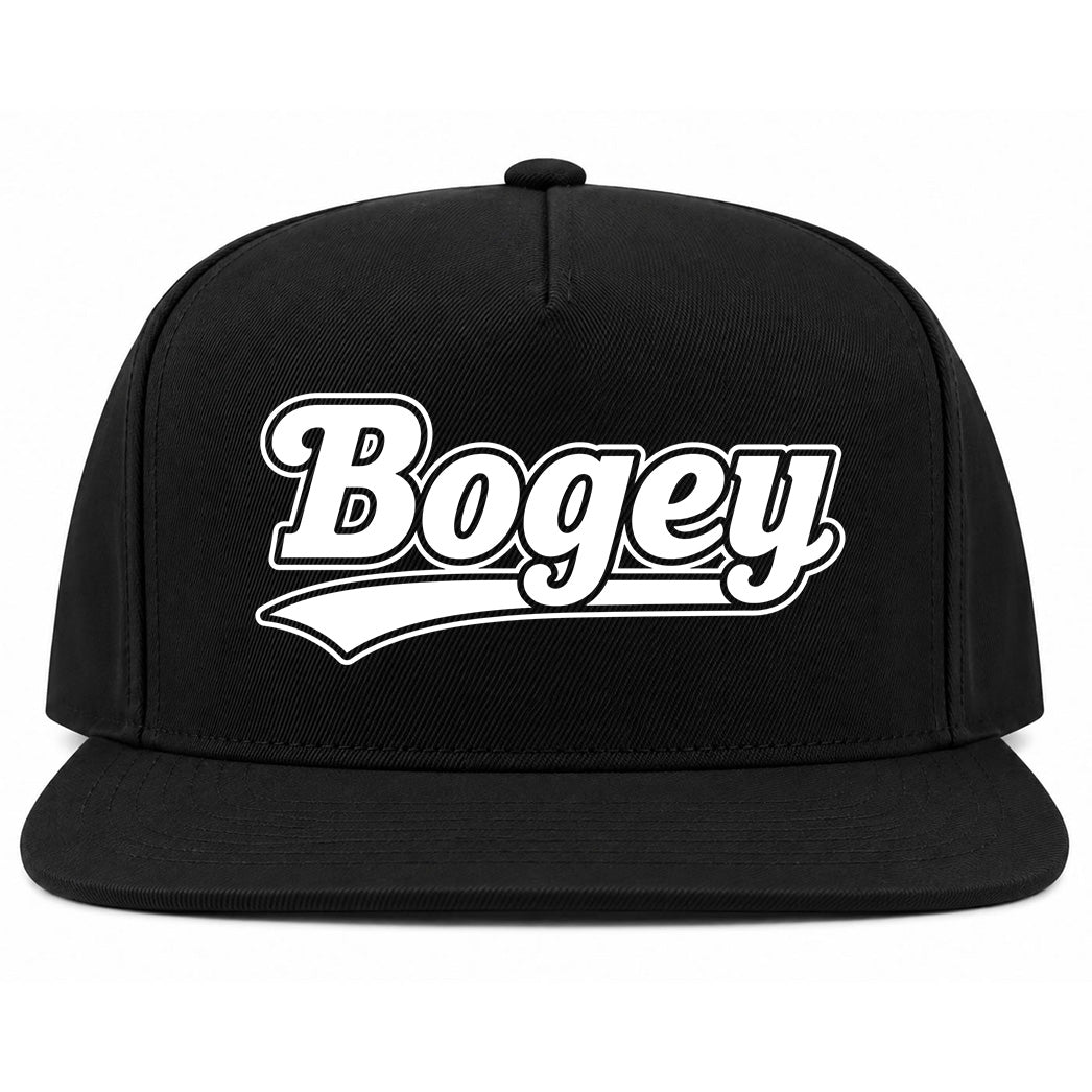 Black Bogey Varsity Script Golf Snapback Hat