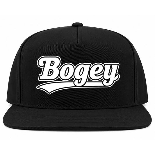 Black Bogey Varsity Script Golf Snapback Hat