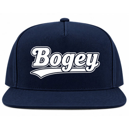 Navy Blue Bogey Varsity Script Golf Snapback Hat