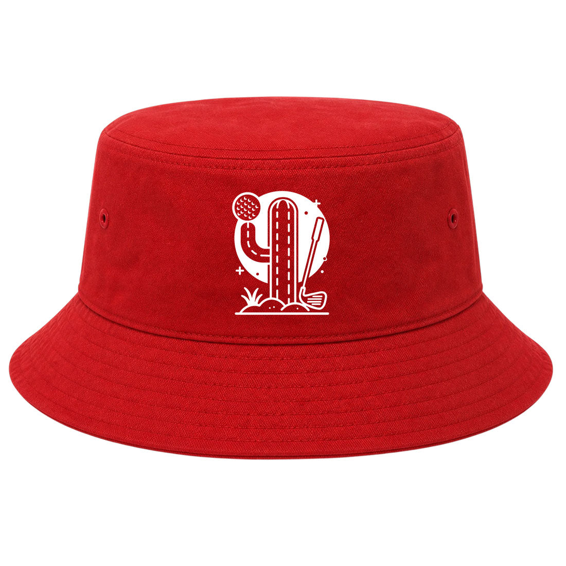 Red Cactus Desert Golf Bucket Hat