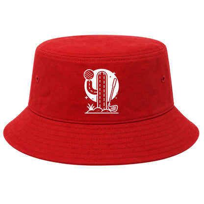 Red Cactus Desert Golf Bucket Hat