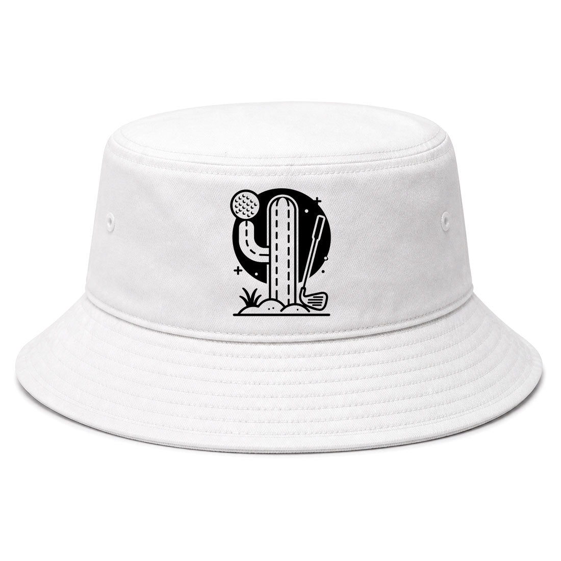 White Cactus Desert Golf Bucket Hat