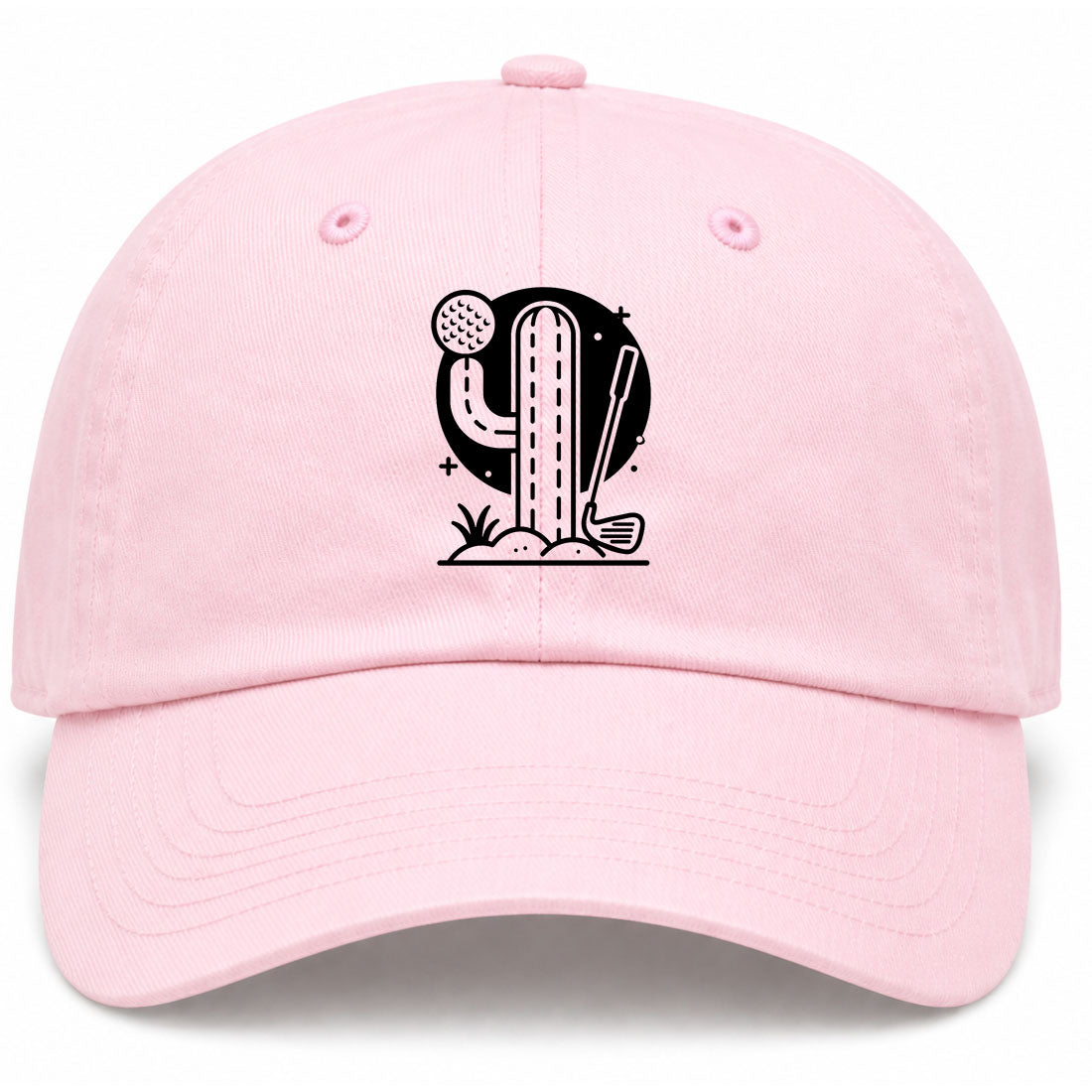 Pink Cactus Desert Golf Dad Hat