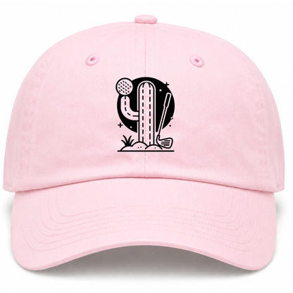 Pink Cactus Desert Golf Dad Hat