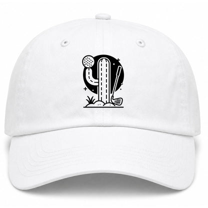 White Cactus Desert Golf Dad Hat