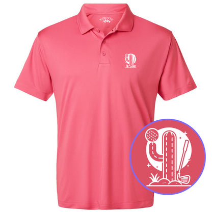 Pink Cactus Desert Golf Men's Golf Polo Shirt