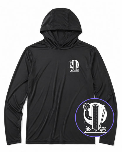 Black Cactus Desert Golf Men's Lightweight Performance Golf Hoodie