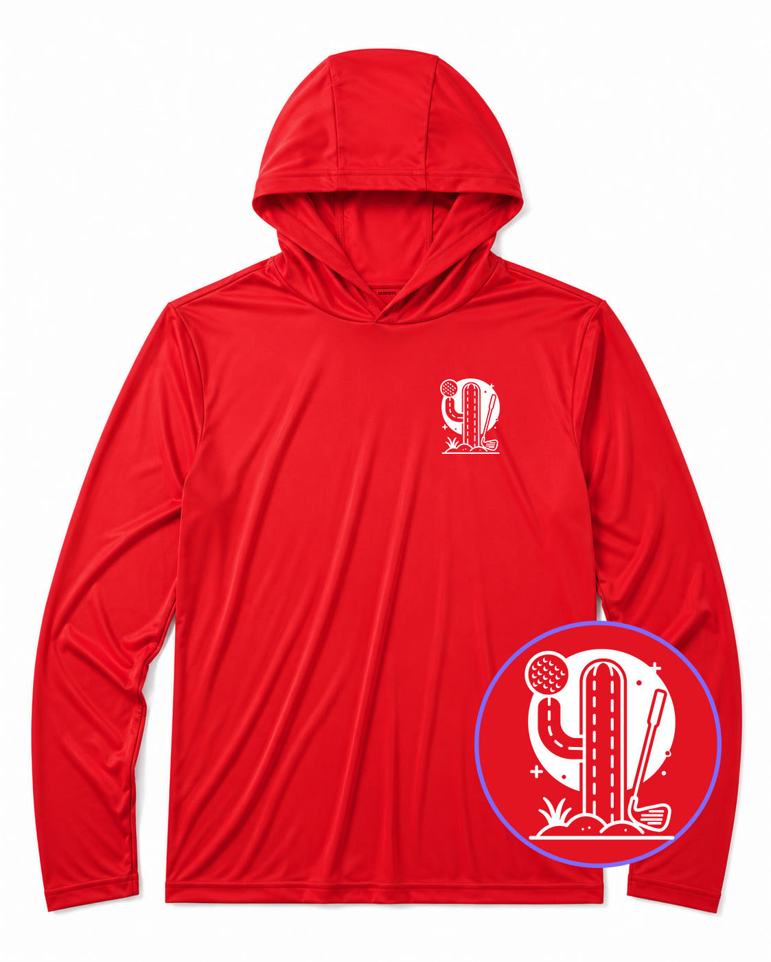 Red Cactus Desert Golf Men's Lightweight Performance Golf Hoodie