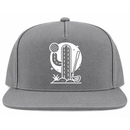 Grey Cactus Desert Golf Snapback Hat