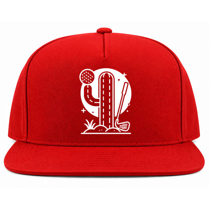 Red Cactus Desert Golf Snapback Hat