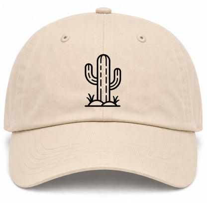 Beige Cactus Golf Dad Hat