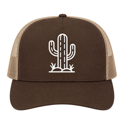 Brown Cactus Golf Trucker Hat