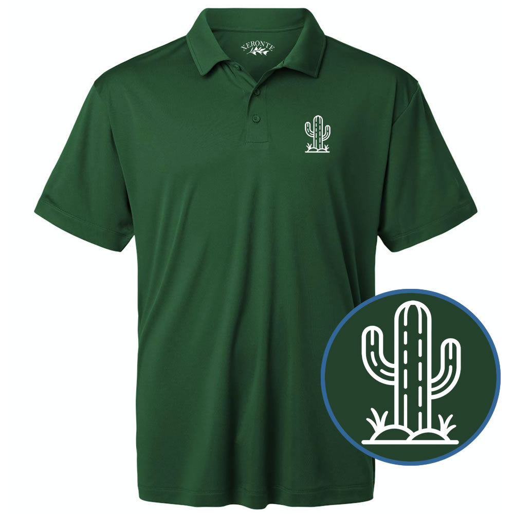 Green Cactus Golf Polo Shirt