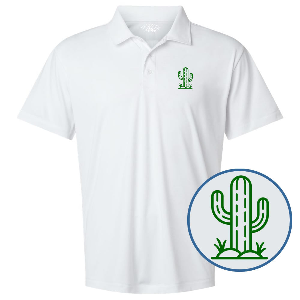 White Cactus Golf Polo Shirt