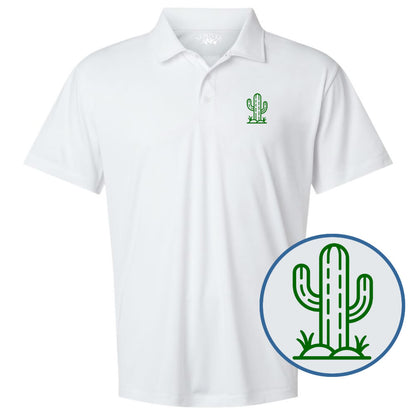 White Cactus Golf Polo Shirt
