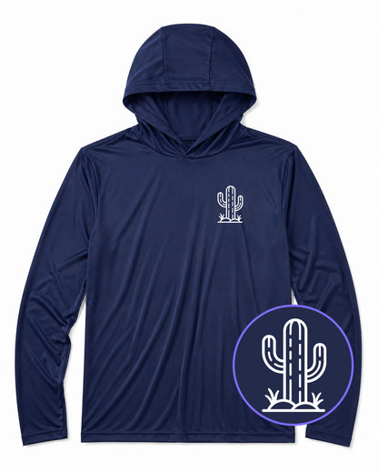 Navy Blue Cactus Men's Lightweight Performance Golf Hoodie