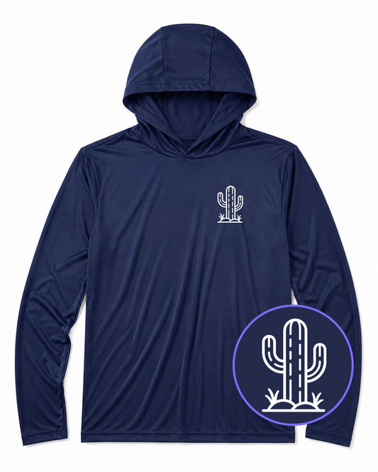 Navy Blue Cactus Men's Lightweight Performance Golf Hoodie