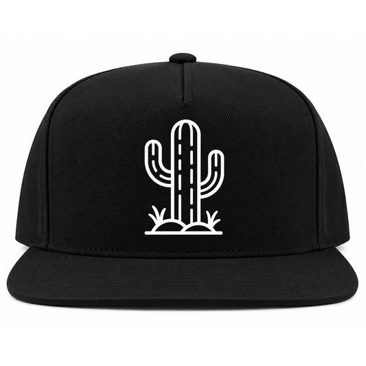Black Cactus Golf Snapback Hat