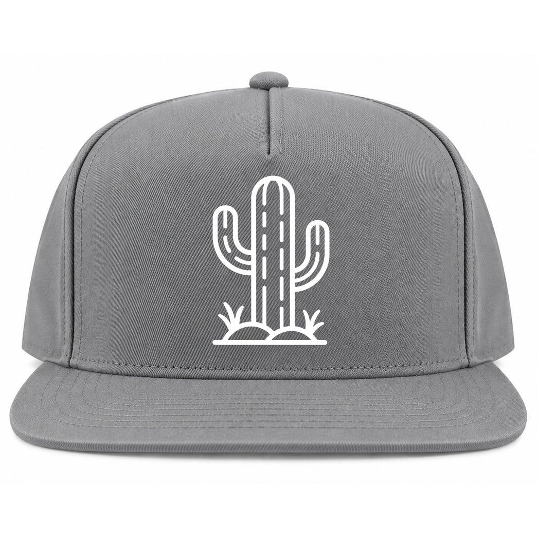Grey Cactus Golf Snapback Hat