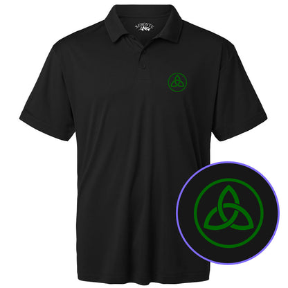Black Celtic Knot Irish Men's Golf Polo Shirt