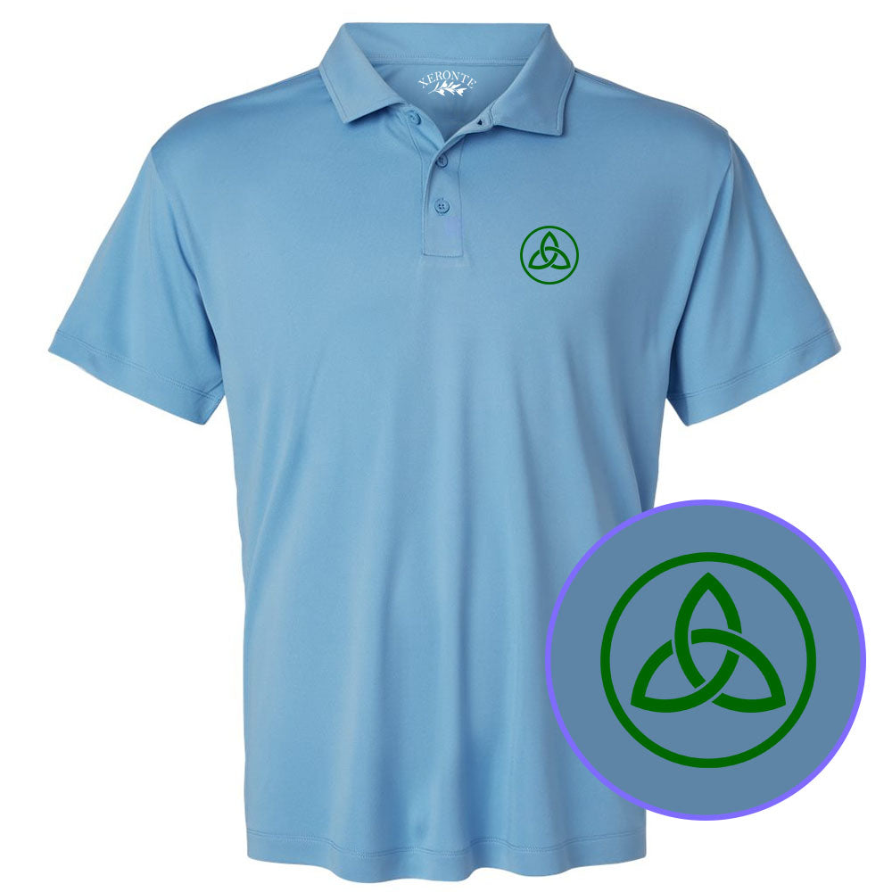 Carolina Blue Celtic Knot Irish Men's Golf Polo Shirt