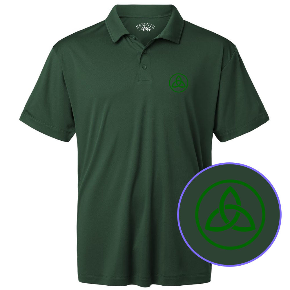 Green Celtic Knot Irish Men's Golf Polo Shirt