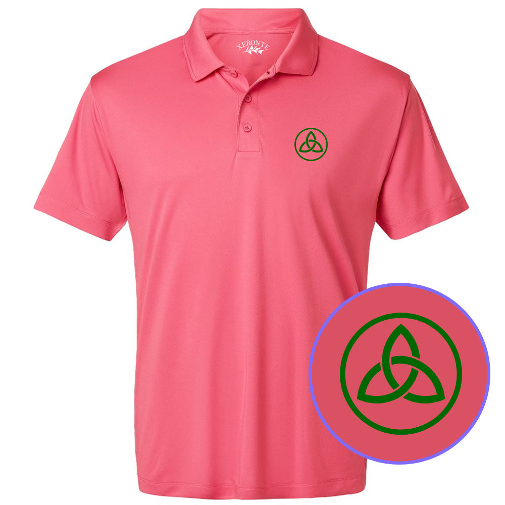Pink Celtic Knot Irish Men's Golf Polo Shirt