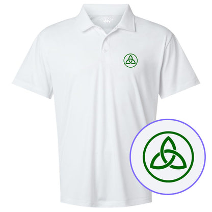 White Celtic Knot Irish Men's Golf Polo Shirt