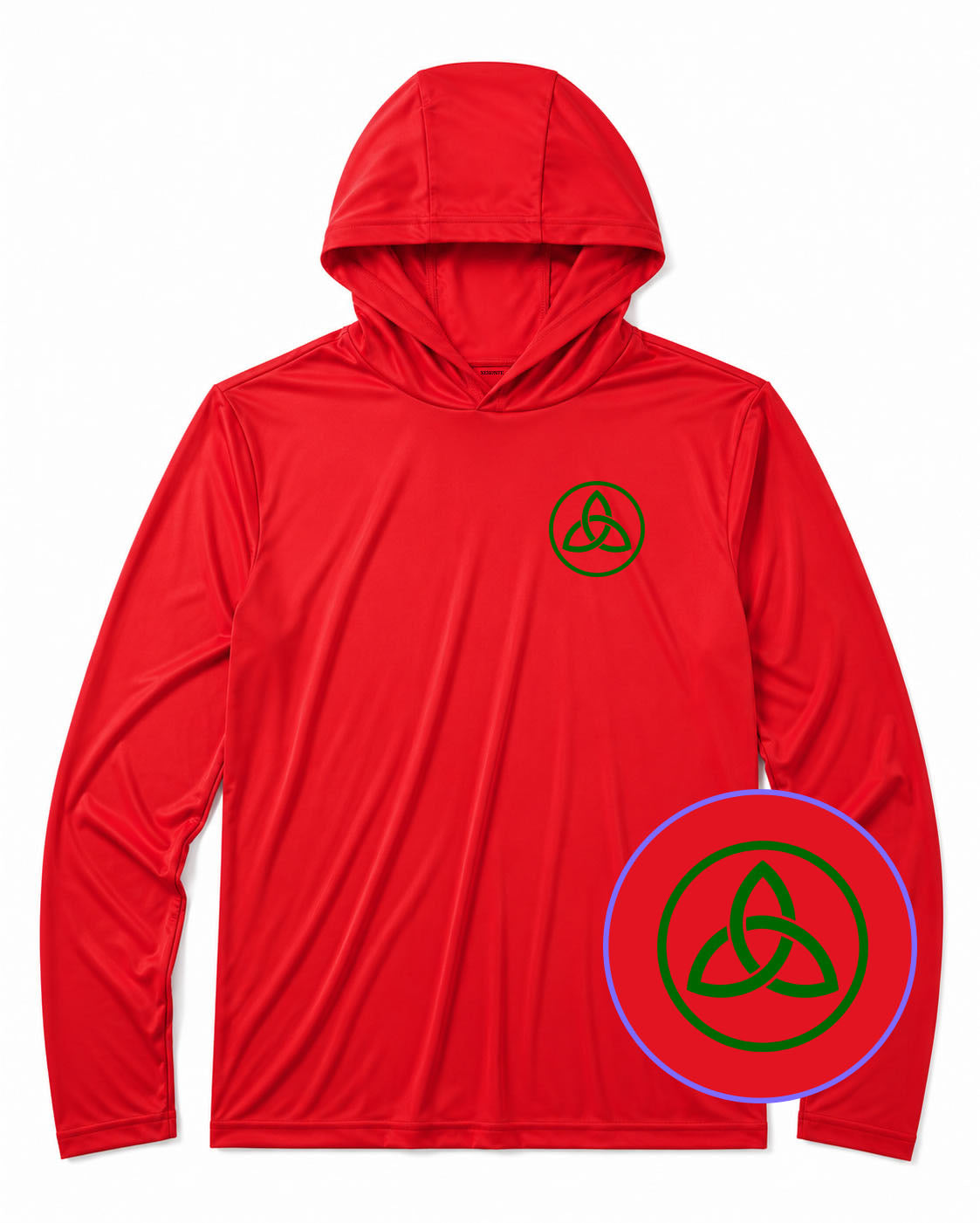 Red Celtic Knot Irish Men's Lightweight Performance Golf Hoodie