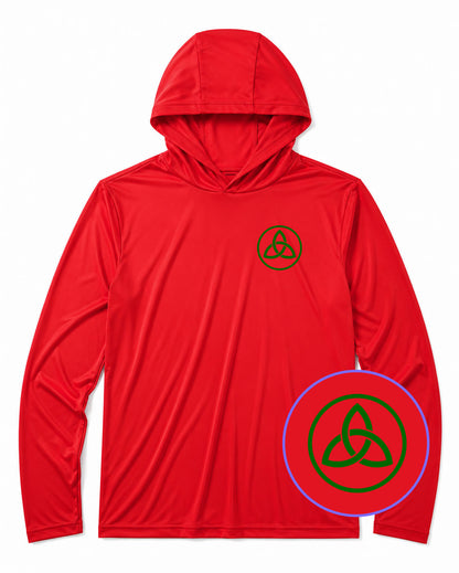 Red Celtic Knot Irish Men's Lightweight Performance Golf Hoodie