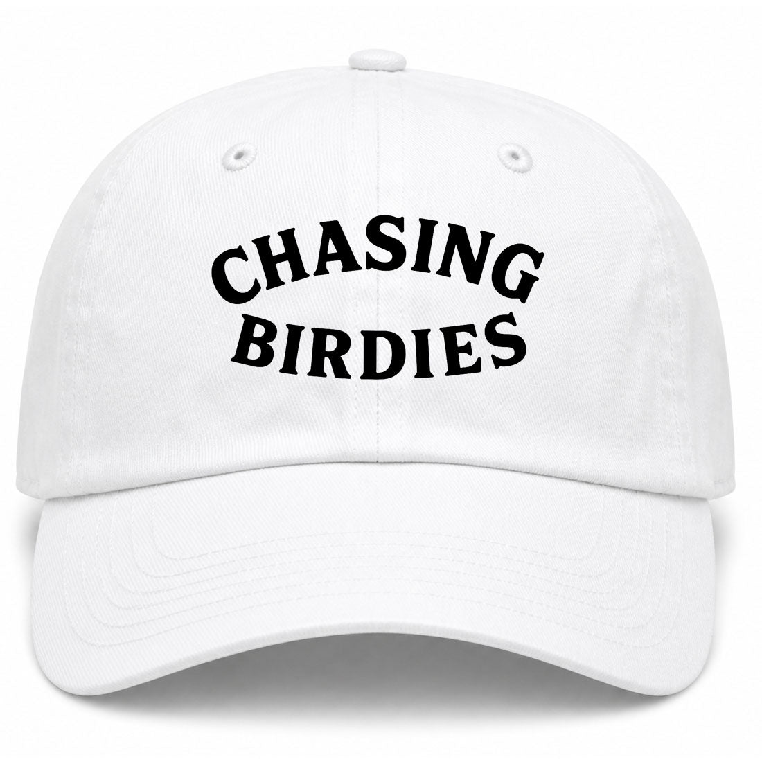 White Chasing Birdies Golf Dad Hat