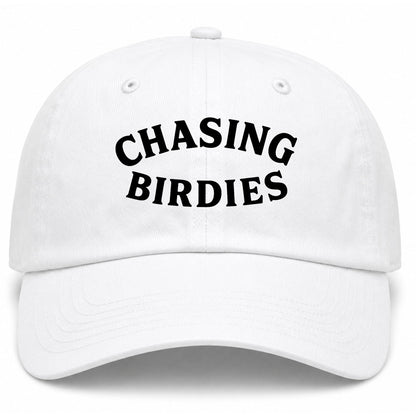 White Chasing Birdies Golf Dad Hat